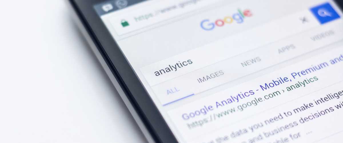 photo of a device with Google Analytics for Realtors