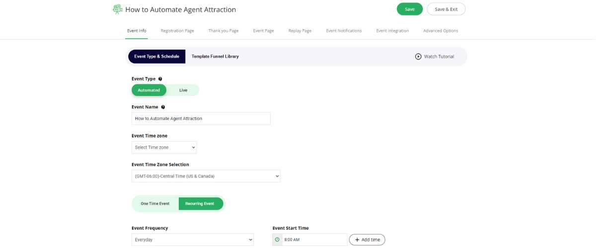 EasyWebinar Automated Webinar photo of setting up an automated webinar with easy webinar