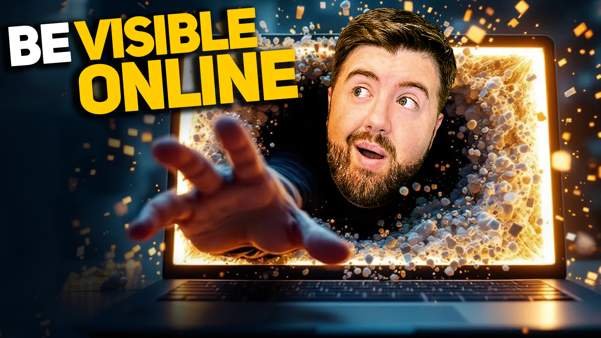 Jacob Shireman coming through a computer to increase his online presence for real estate in 2025 with SEO and GEO.