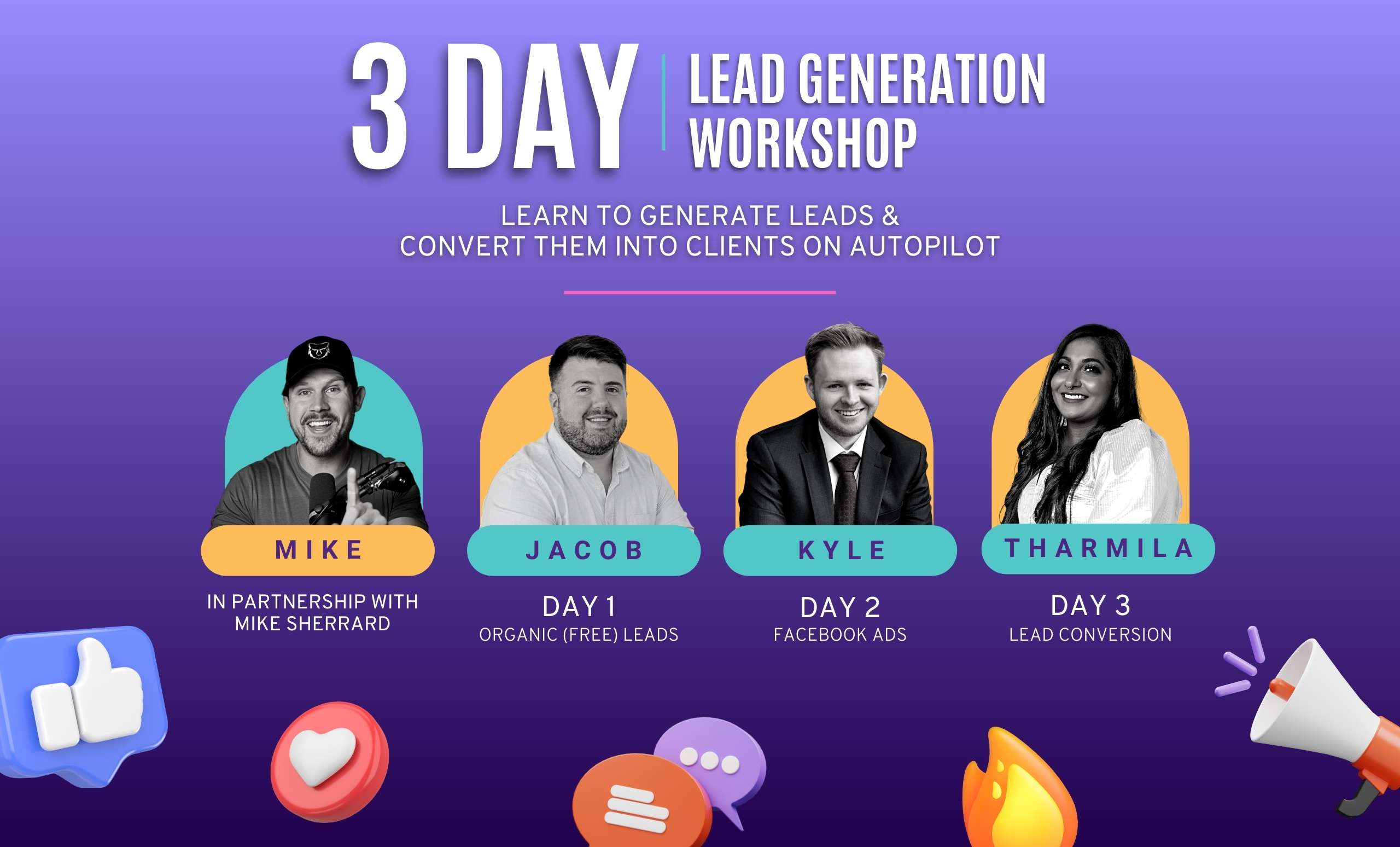 3 Day lead generation workshop for real estate agents