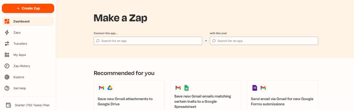 Zapier screenshot showing realtors how they can automate their business