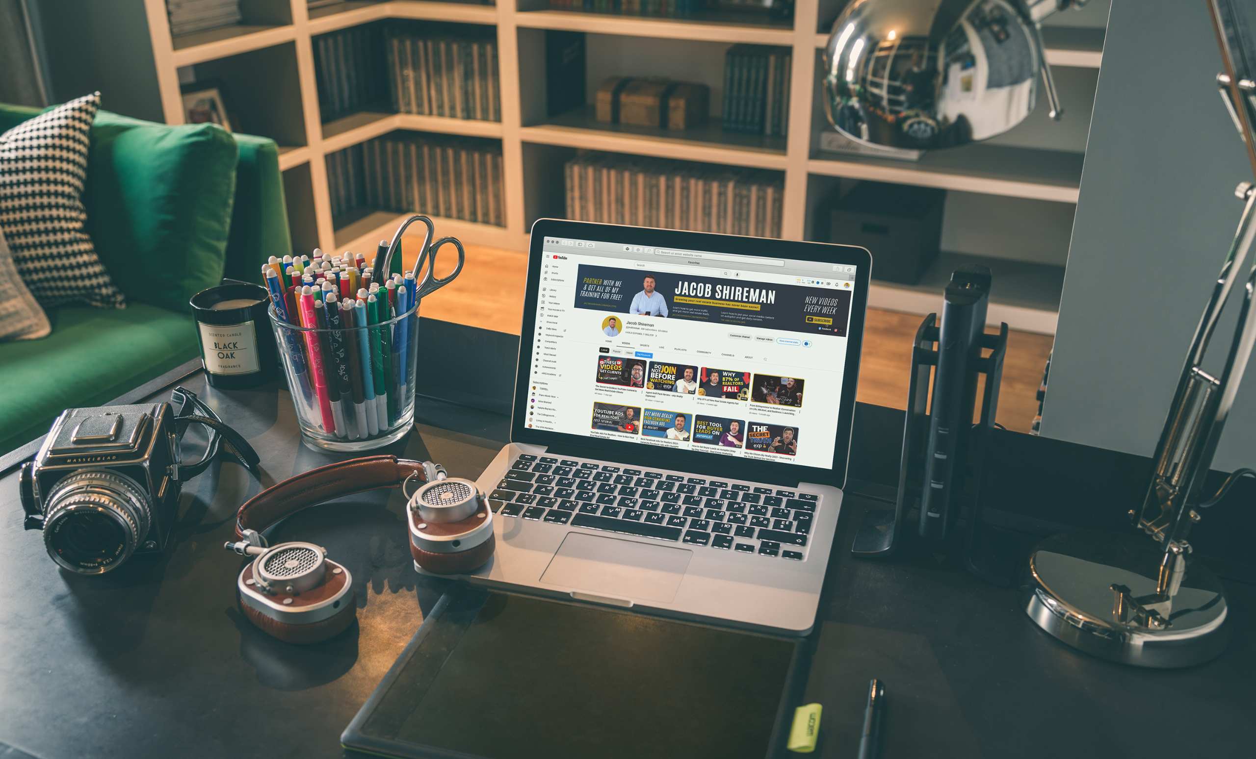 photo of a computer with YouTube video content for realtors and Jacob Shireman's YouTube Channel